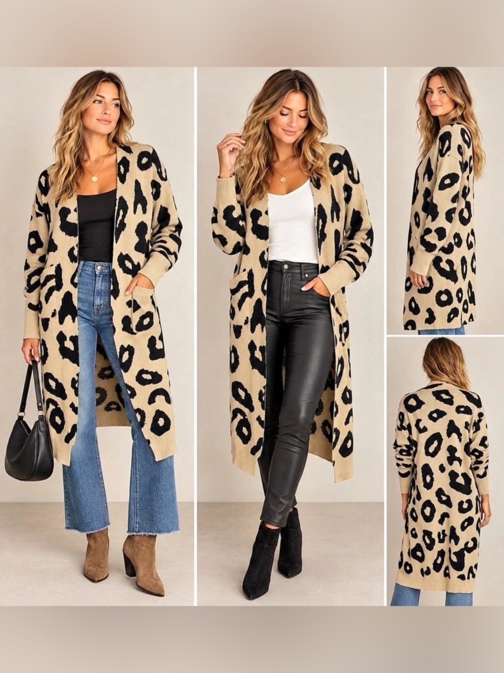 Leopard Print Long Cardigan